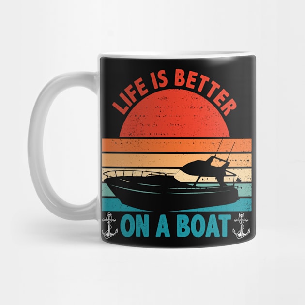 Life is Better on a Boat Captain Boater Boating Pontoon by CardRingDesign